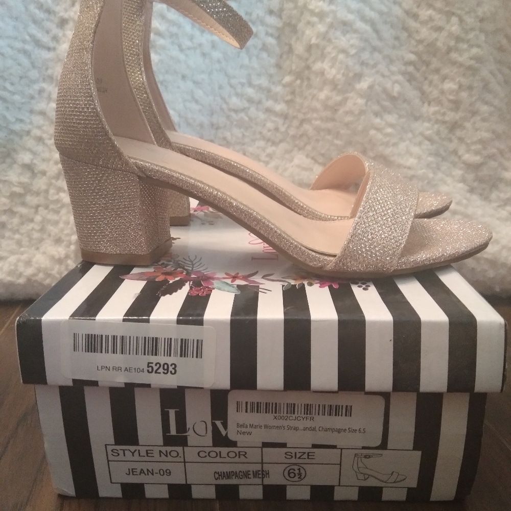sparkly champagne heels
